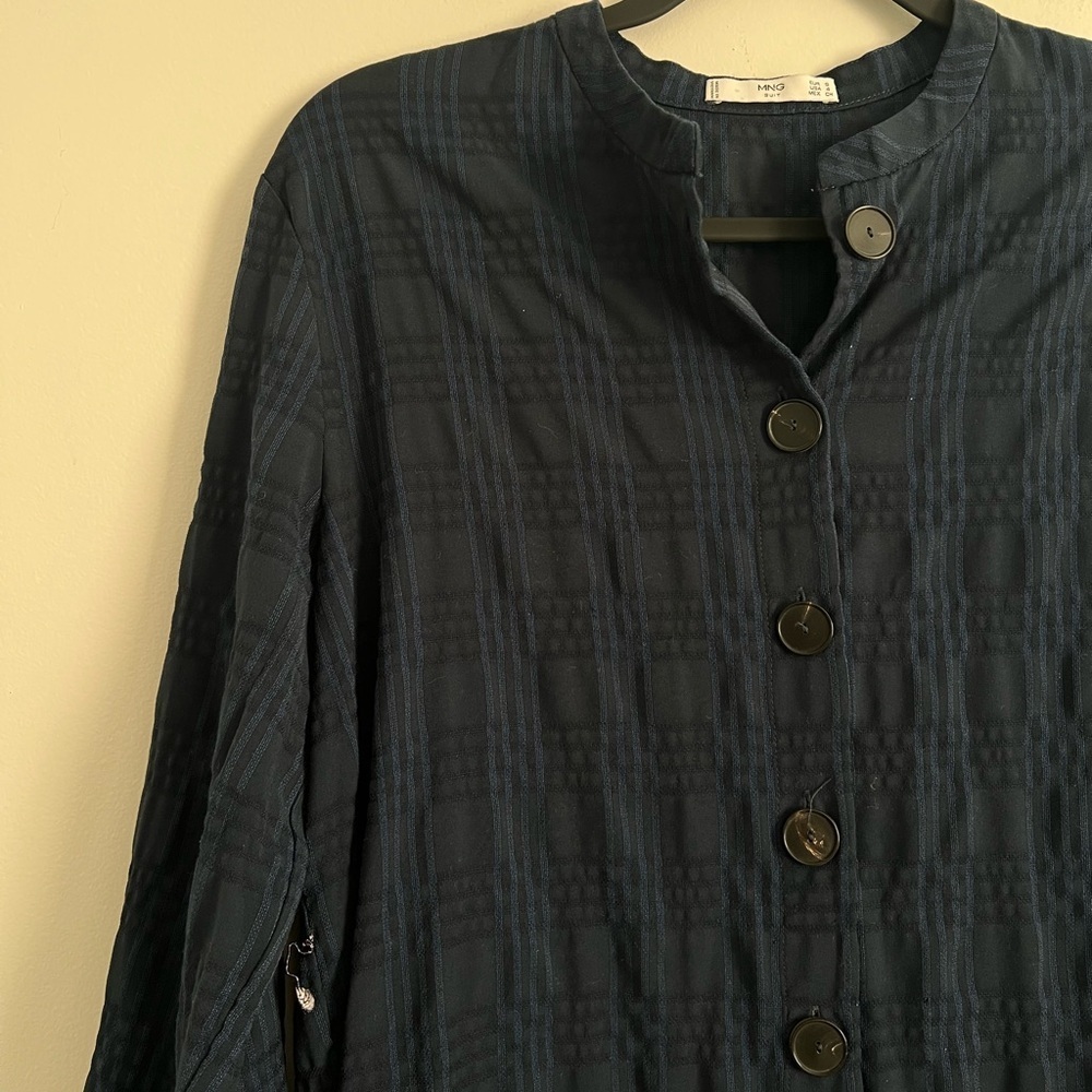 Mango suit plaid button down dress